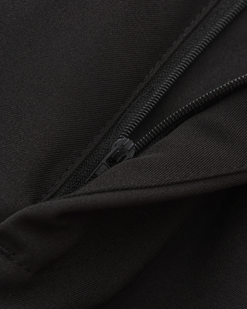 High Waist Pleated Trousers with Side Adjusters