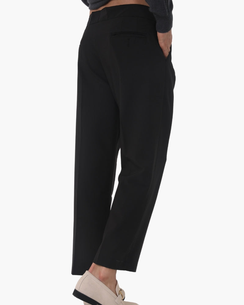 High Waist Pleated Trousers with Side Adjusters