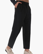 High Waist Pleated Trousers with Side Adjusters