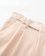 High Waist Pleated Trousers with Side Adjusters