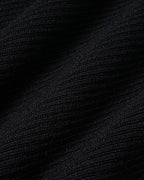 Knitted Midi Skirt with Contrast Trim and Fluted Hem - Black