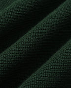 Knitted Polo Dress with Short Sleeves and Flared Skirt - Green