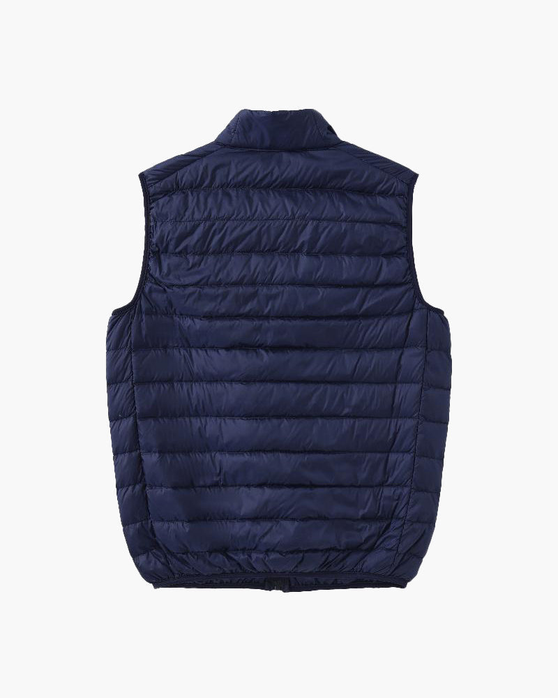 Lightweight Padded Gilet with Stand Collar and Zip Front