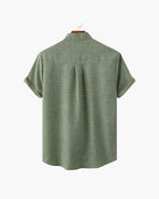 Mandarin Collar Short Sleeve Shirt with Half Placket