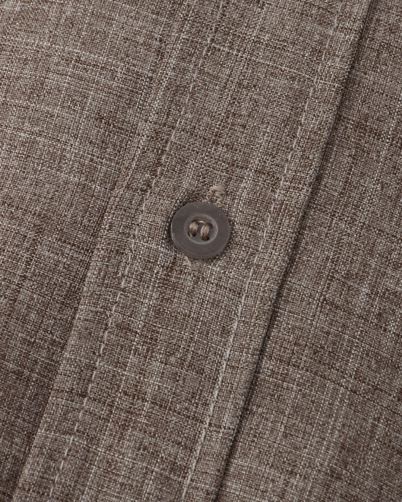 Mandarin Collar Short Sleeve Shirt with Half Placket
