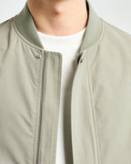 Minimal Bomber Jacket with Zip Front and Sleeve Pocket