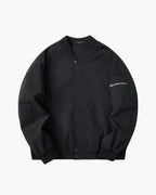 Minimal Bomber Jacket with Zip Front and Sleeve Pocket