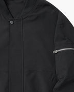 Minimal Bomber Jacket with Zip Front and Sleeve Pocket