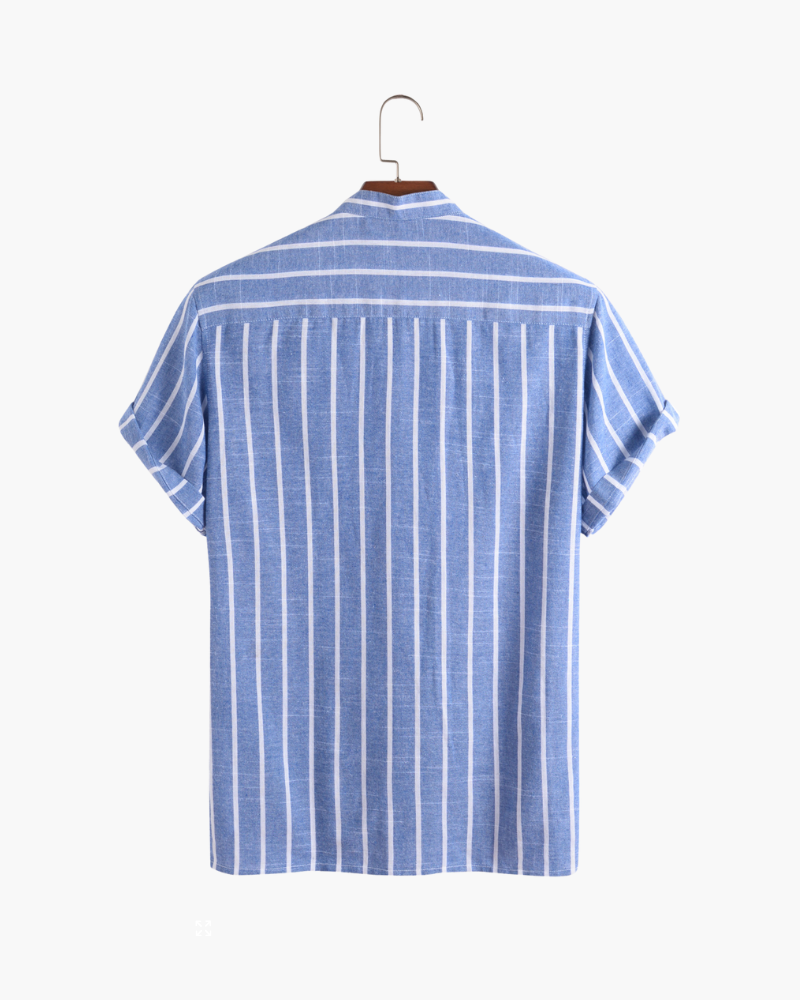 Organic Cotton Knit Polo Shirt with Contrast Collar, Short Sleeve