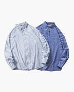 Oversized Striped Cotton Shirt with Long Sleeves