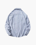 Oversized Striped Cotton Shirt with Long Sleeves