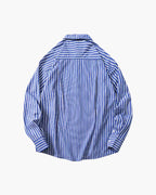 Oversized Striped Cotton Shirt with Long Sleeves