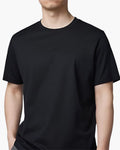 Plain Round Neck T-Shirt in Cotton Blend, Short Sleeve - Black