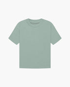 Plain Round Neck T-Shirt in Cotton Blend, Short Sleeve - Green