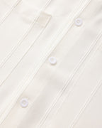 Ribbed Camp Collar Shirt with Long Sleeves and Button Front