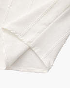 Ribbed Camp Collar Shirt with Long Sleeves and Button Front