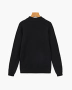 Ribbed Mock Neck Jumper with Fine Knit Texture
