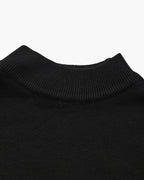 Ribbed Mock Neck Jumper with Fine Knit Texture