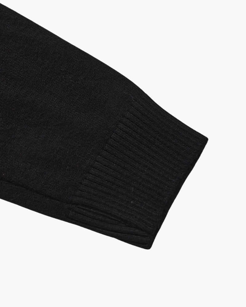 Ribbed Mock Neck Jumper with Fine Knit Texture