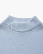 Ribbed Mock Neck Jumper with Fine Knit Texture