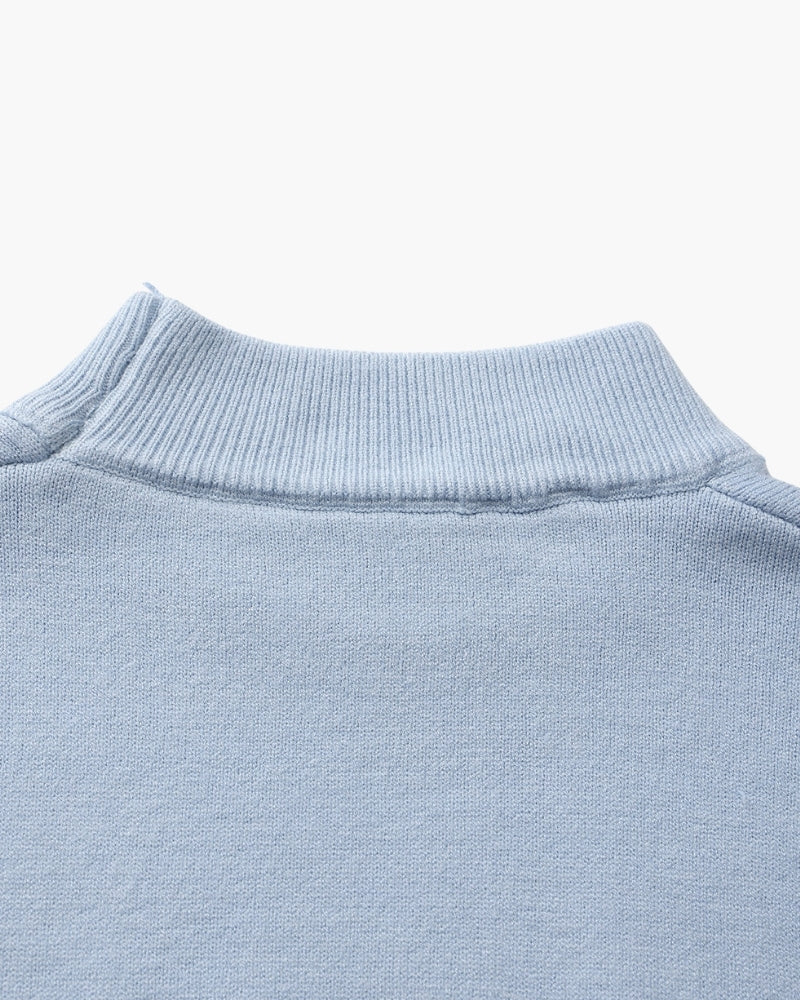 Ribbed Mock Neck Jumper with Fine Knit Texture