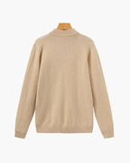Ribbed Mock Neck Jumper with Fine Knit Texture