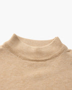 Ribbed Mock Neck Jumper with Fine Knit Texture