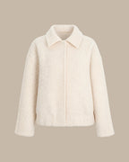 Single Breasted Jacket with Notch Lapel and Flap Pockets - Apricot