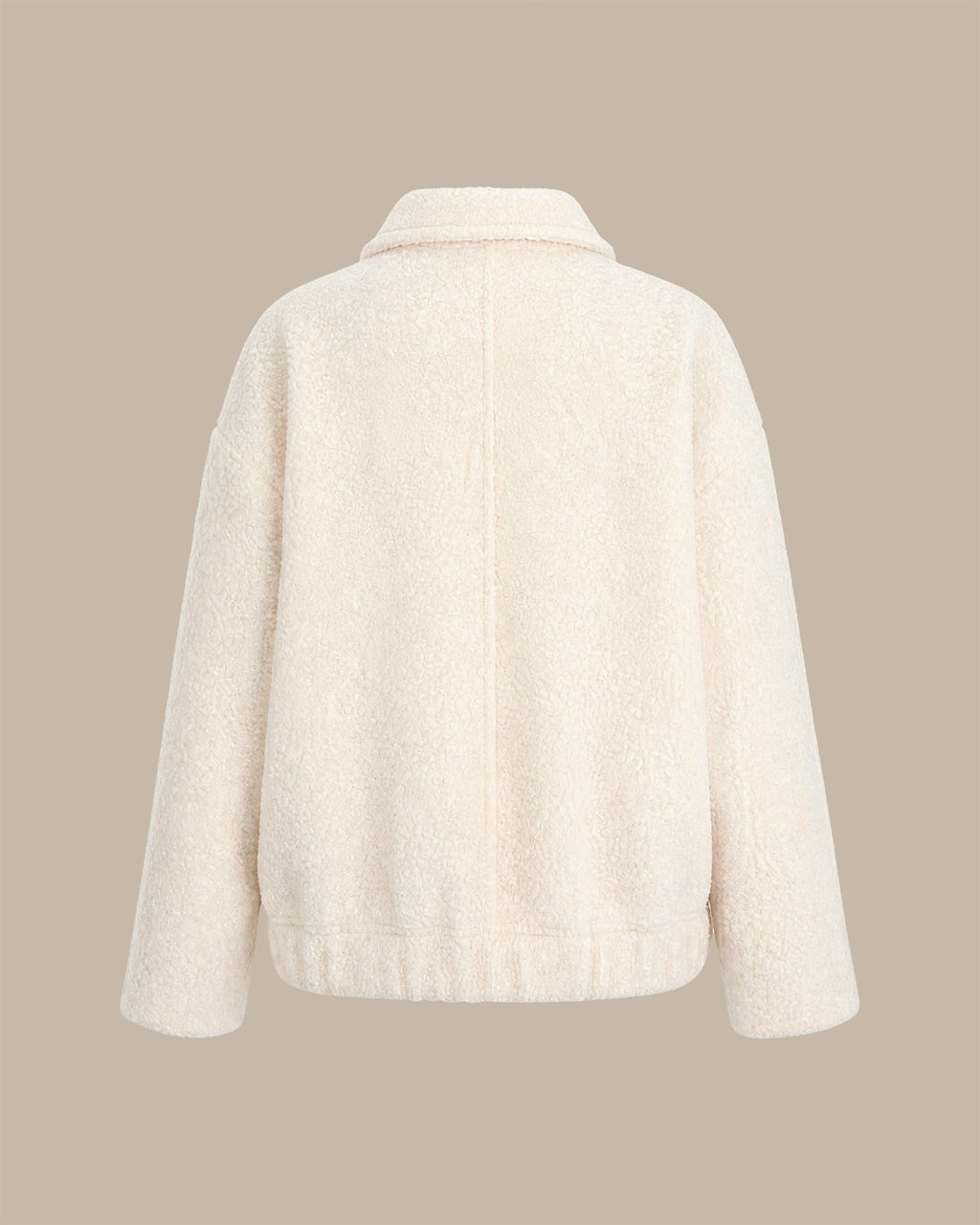 Single Breasted Jacket with Notch Lapel and Flap Pockets - Apricot