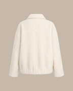 Single Breasted Jacket with Notch Lapel and Flap Pockets - Apricot