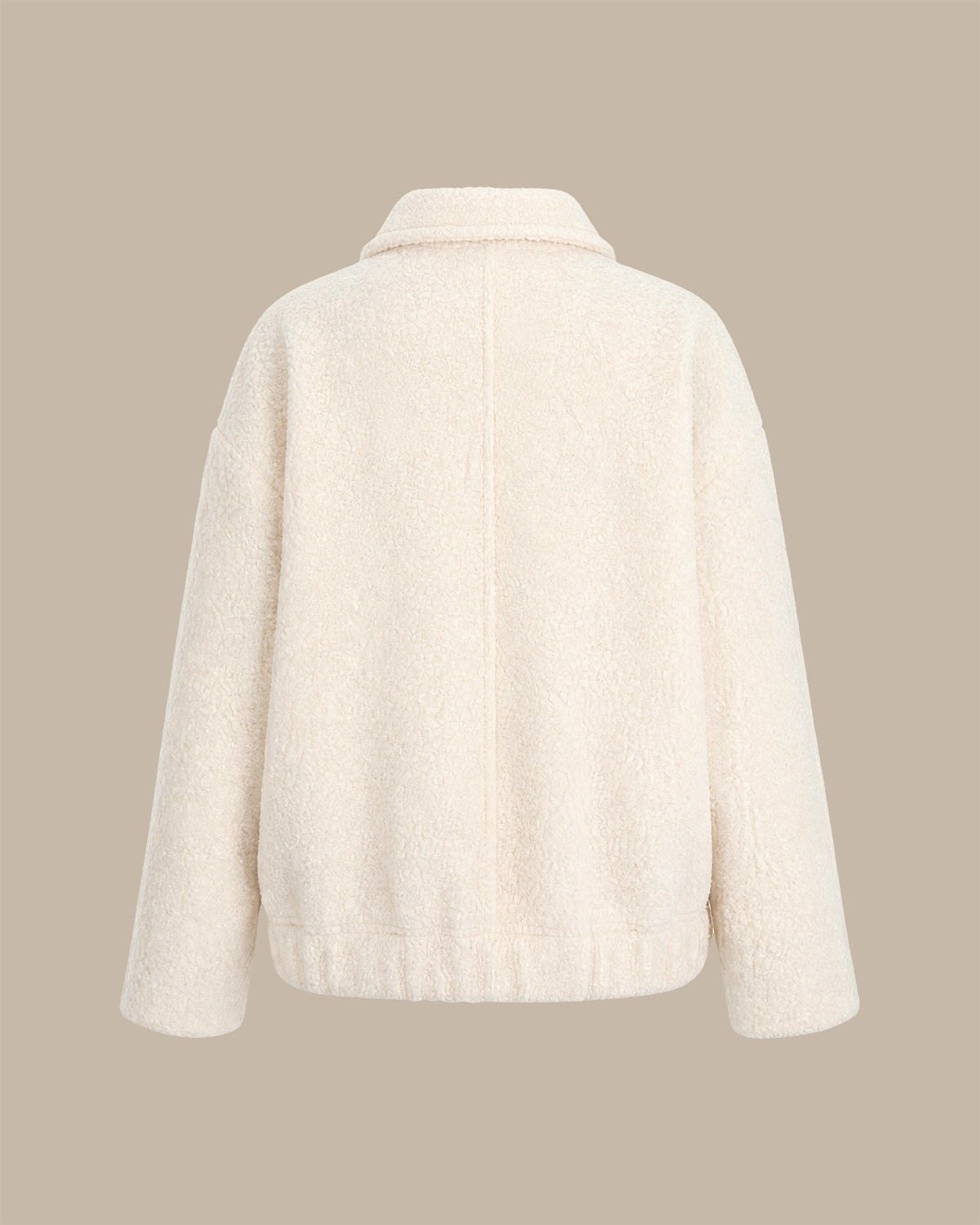 Single Breasted Jacket with Notch Lapel and Flap Pockets - Apricot