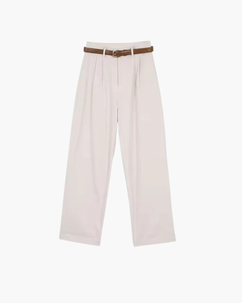 Straight Leg Lightweight Trousers with Belt Loops