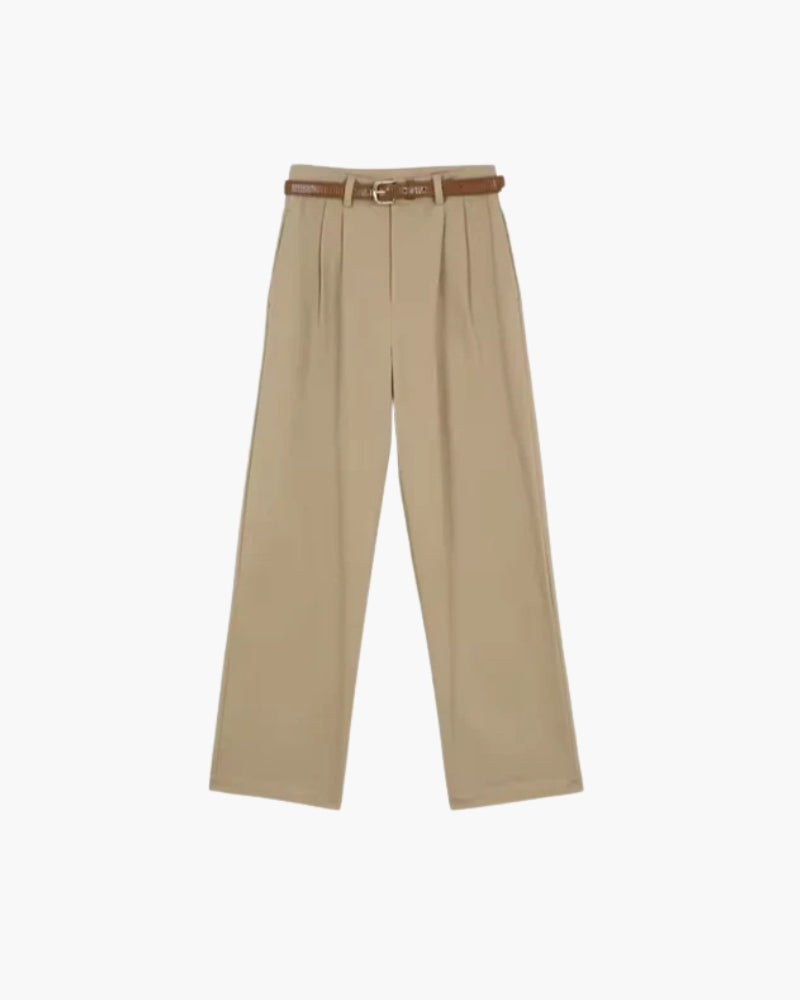 Straight Leg Lightweight Trousers with Belt Loops