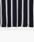 Striped Half Zip Knit Polo with Contrast Collar, Short Sleeve