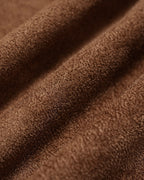 Suede Look Blouson Jacket with Point Collar and Pockets - Brown