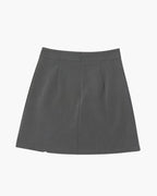 Tailored Mini Skirt with Side Slit and Back Zip