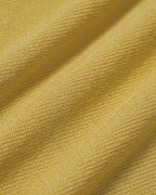 Textured Knit Dress with V Neck and Fluted Midi Hem - Yellow