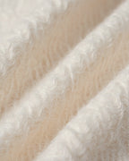 Textured Zip Jacket with Point Collar and Patch Pockets - Off White