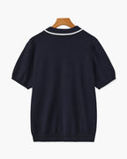 Tipped Polo Shirt with Contrast Trim, Short Sleeve