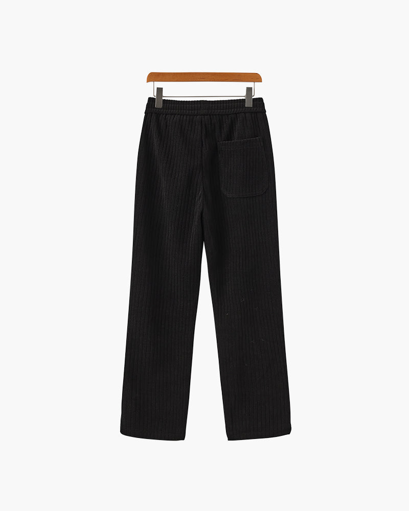 Velvet Corduroy Trousers with Drawstring Waist