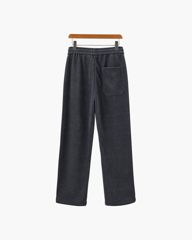 Velvet Corduroy Trousers with Drawstring Waist
