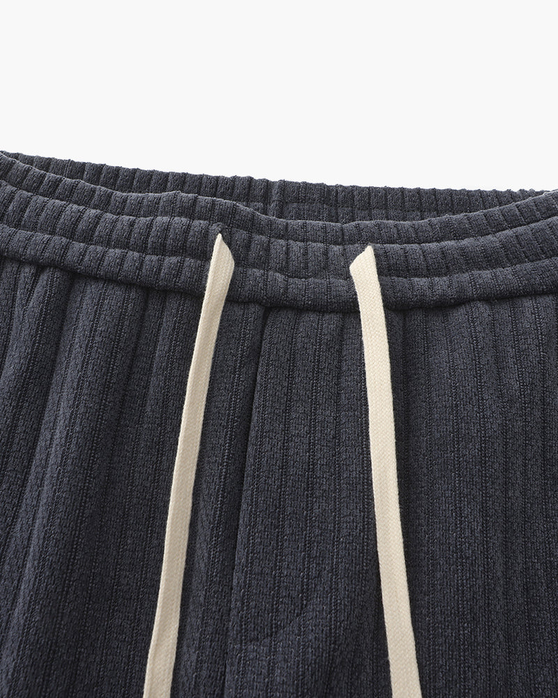 Velvet Corduroy Trousers with Drawstring Waist