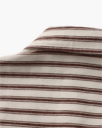 Vertical Stripe Shirt with Long Sleeves and Structured Collar