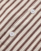 Vertical Stripe Shirt with Long Sleeves and Structured Collar