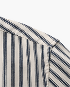 Vertical Stripe Shirt with Long Sleeves and Structured Collar