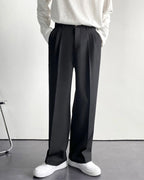 Wide Leg Pleated Trousers with Elasticated Waist