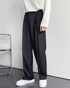 Wide Leg Pleated Trousers with Elasticated Waist