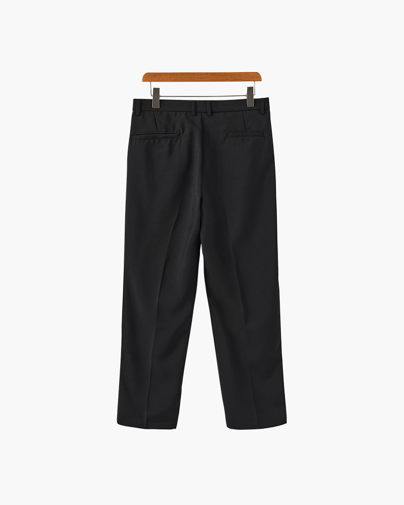 Wide Leg Pleated Trousers with Elasticated Waist