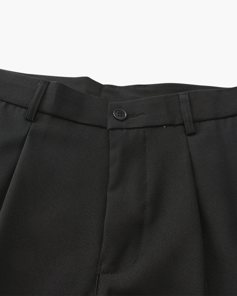 Wide Leg Pleated Trousers with Elasticated Waist