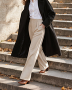 Wide Leg Tailored Trousers with Pleated Front